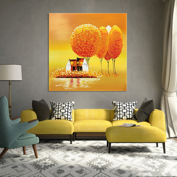 Warm Serenity - Highly Textured Hand PAinted ART - 90x90cm HF167