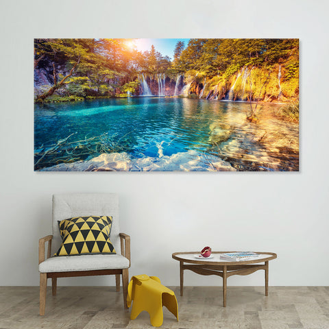 Waterfalls - Canvas Art Print - JP567 - 100x200cm