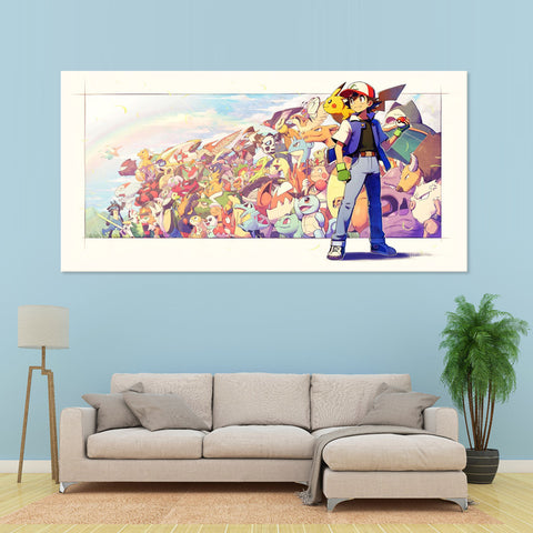 Pokemon Team - Canvas Art Print - 40x80cm