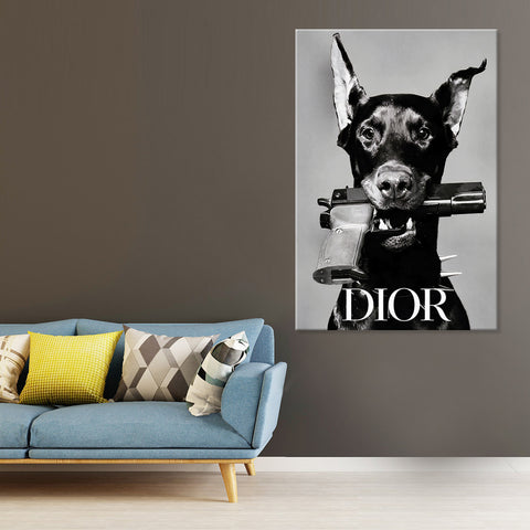 Dior Dog - Canvas Art Print - JP713 - 50x70cm