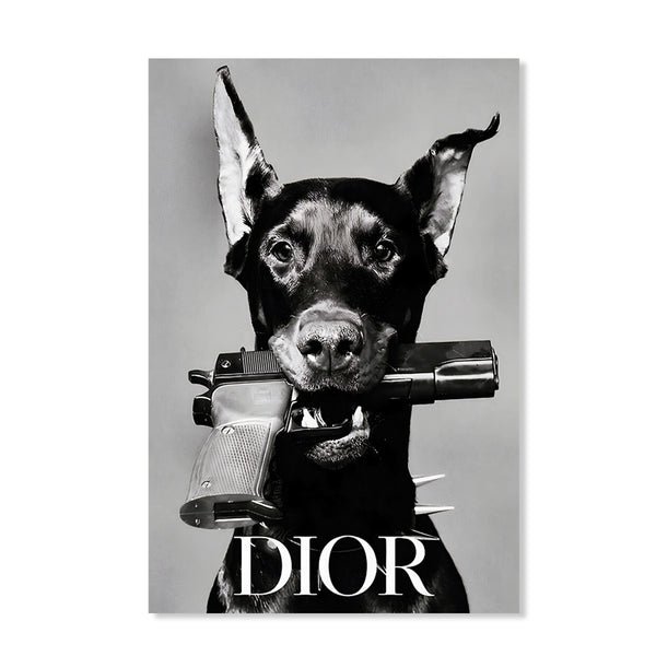 Dior Dog - Canvas Art Print - CN742 - 80x120cm