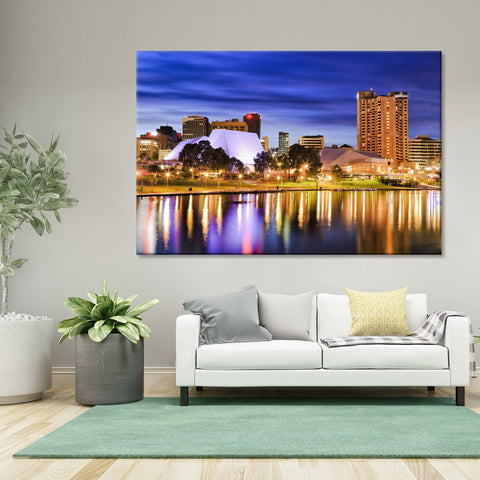 Adelaide City at Dusk - Canvas Art Print - JP762