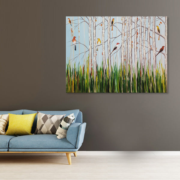 Melody in the Birches - Hand Painted Art Size 90x120cm