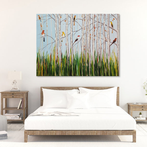 Melody in the Birches - Hand Painted Art Size 90x120cm