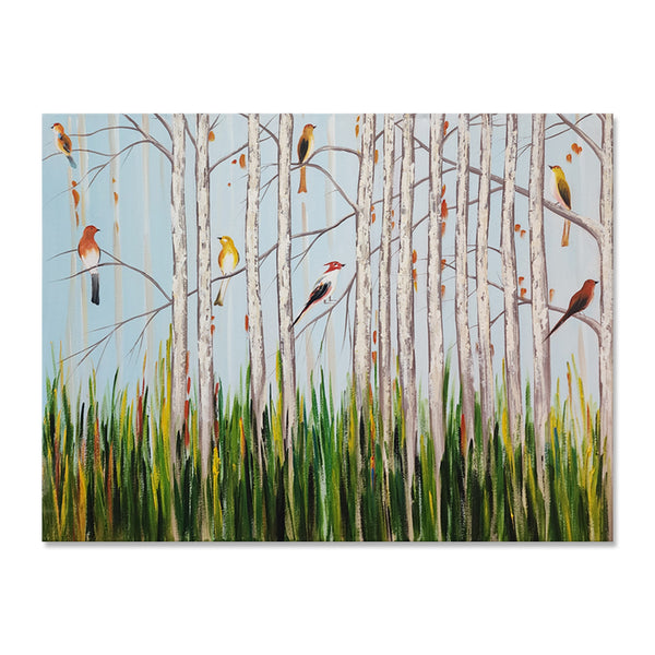 Melody in the Birches - Hand Painted Art Size 90x120cm