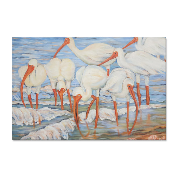 Egrets by the Shore - Hand Painted Art Size 75x100cm