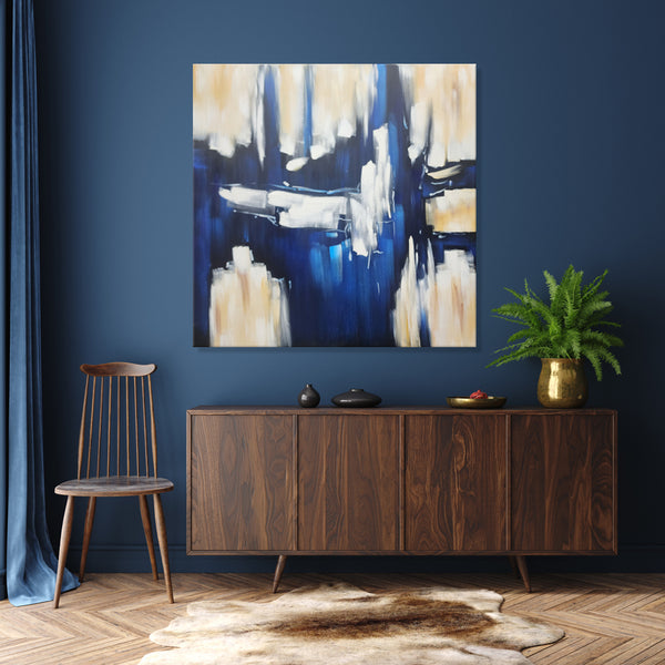 Abstract Reflections - Hand Painted Art Size 100x100cm