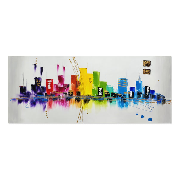 Rainbow Skyline - Hand Painted Art Size 70x170cm