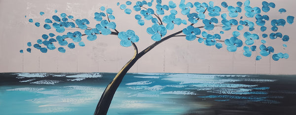 Blossoms Over Water - Hand Painted Art Size 70x180cm