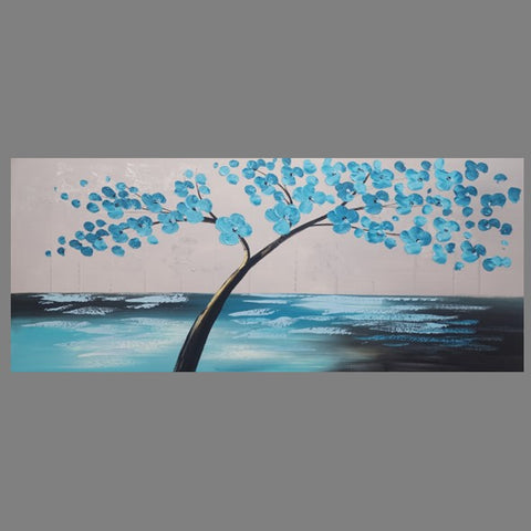 Blossoms Over Water - Hand Painted Art Size 70x180cm