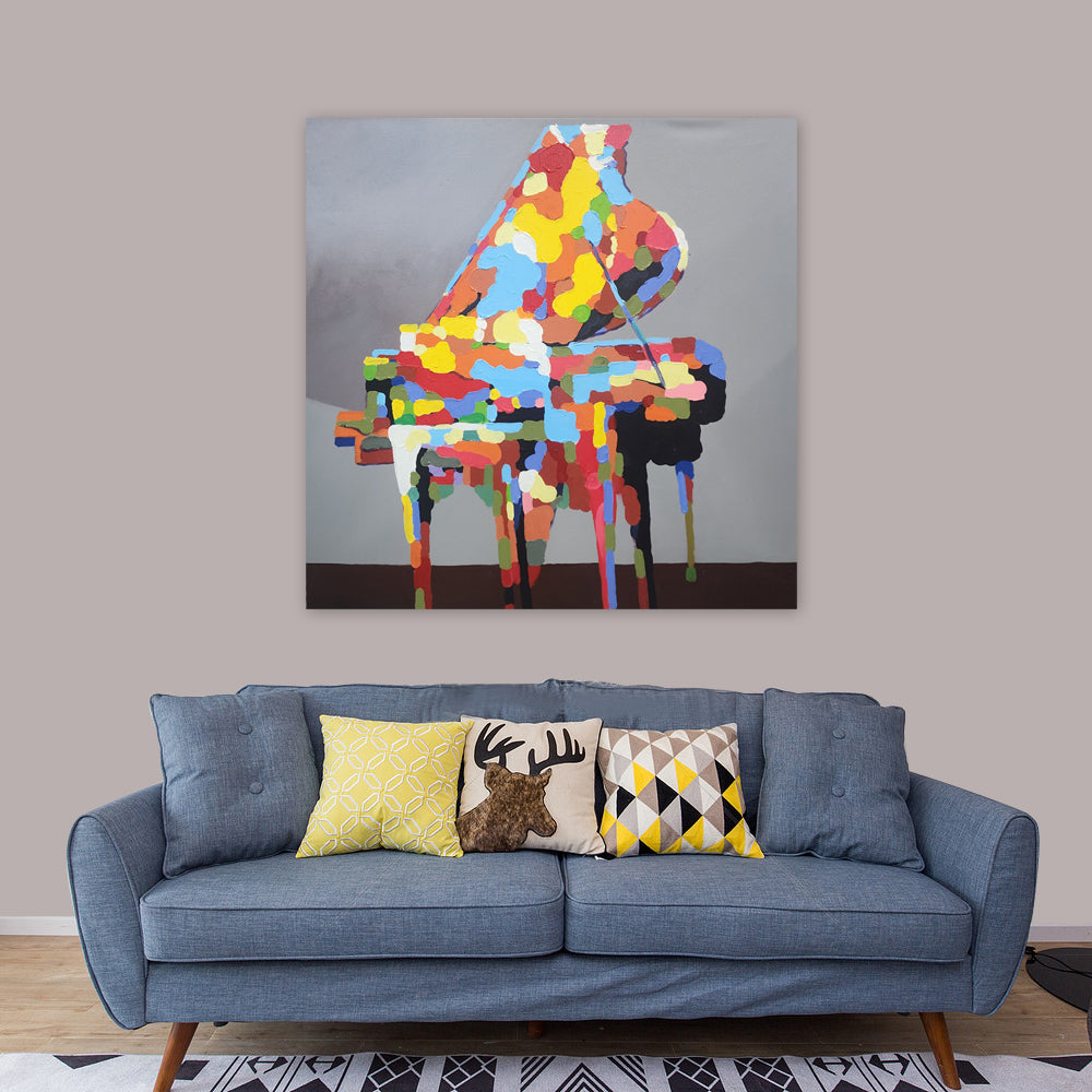 Hand Painted Art, Ready to hang, Size 90x90cm -Size 90x90cm,  MTO-274