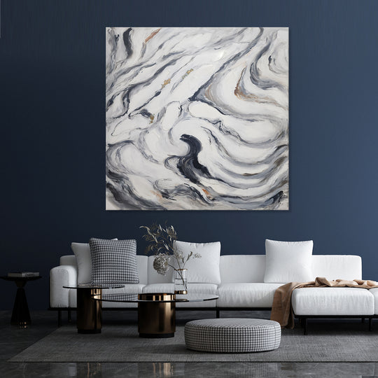 Marble Waves - Hand Painted Art Size 100x100cm