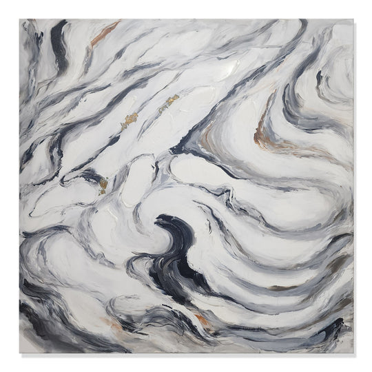 Marble Waves - Hand Painted Art Size 100x100cm