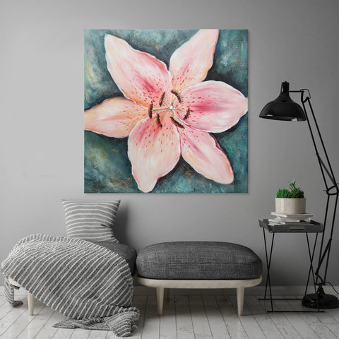 Blossoming Elegance - Hand Painted Art Size 90x90cm