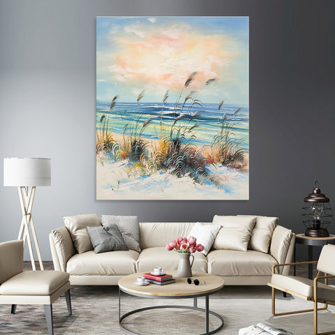 By the Beach - Hand Painted Art - 50x60cm YA517