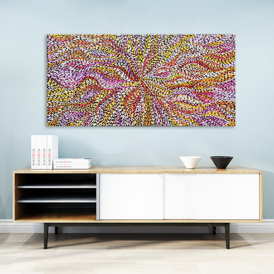 Harmonious Rift - Stunning Colourful Dot Painting Depicting Swirls Emanating from the Center, Asst Sizes