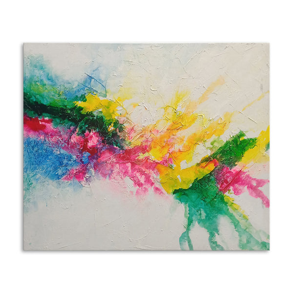 Pleasant Paroxysm - Stunning Colourful Abstract Modern Art Featuring an Explosion of Vivid Colours, Size 100x120cm