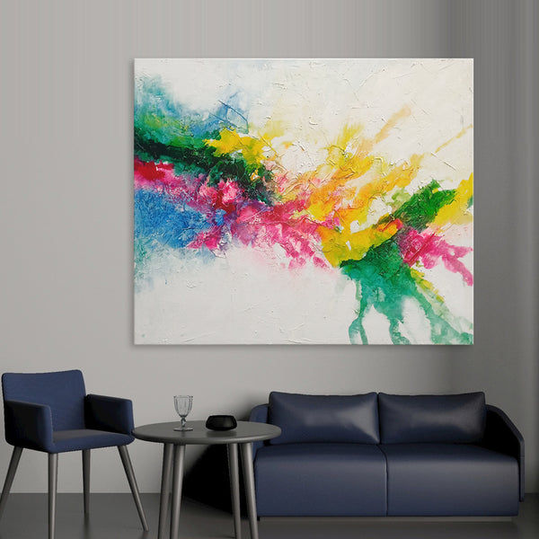 Pleasant Paroxysm - Stunning Colourful Abstract Modern Art Featuring an Explosion of Vivid Colours, Size 100x120cm