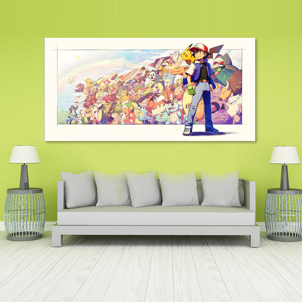 Pokemon Team - Canvas Art Print - 40x80cm