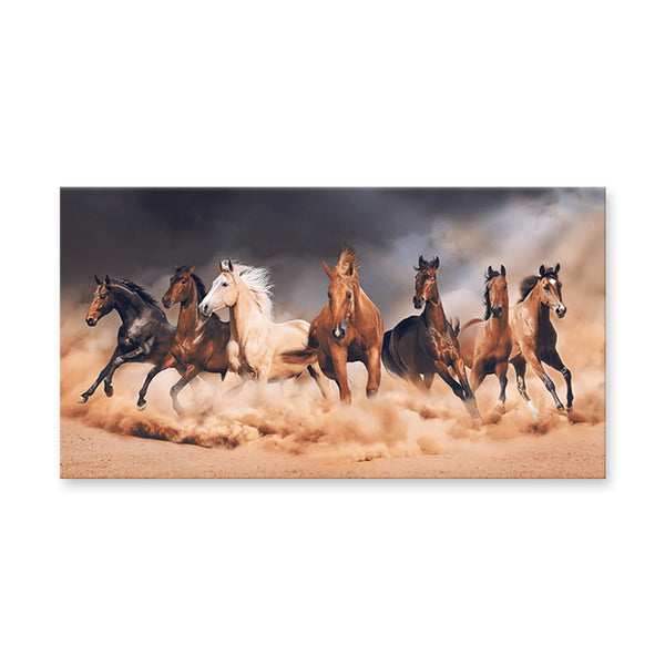 7 Running Horses - Canvas Art Print - JP746 - 80x150cm