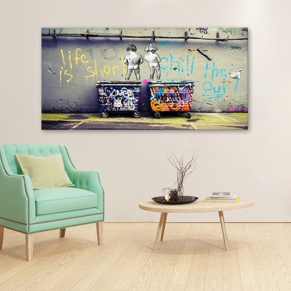 Banksy - Life is Short - Canvas Print Art - JP774 - 100x200cm