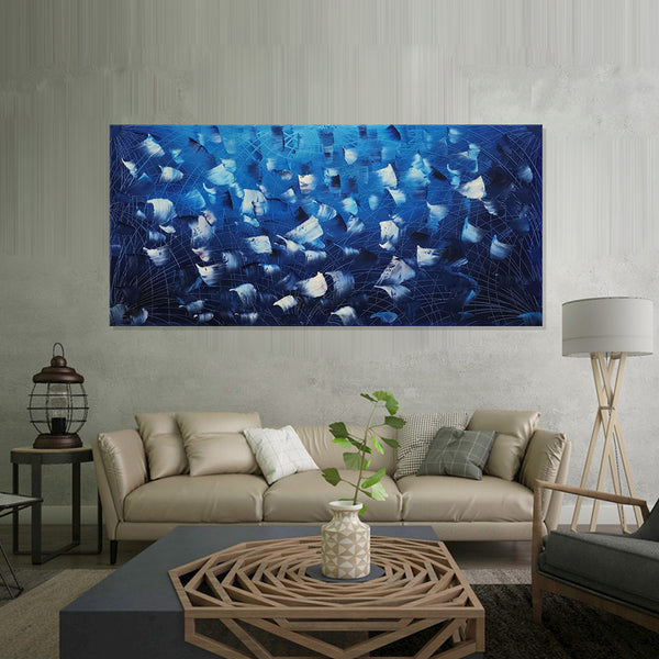 Celestial Currents - Hand Painted Art Size 70x150cm