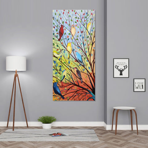 Harmony in the Branches - Hand Painted Art Size 70x150cm