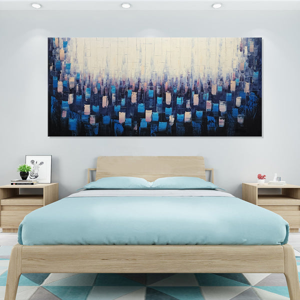 Ethereal Reflections: Gradient Abstract - Hand Painted Art Size 70x150cm