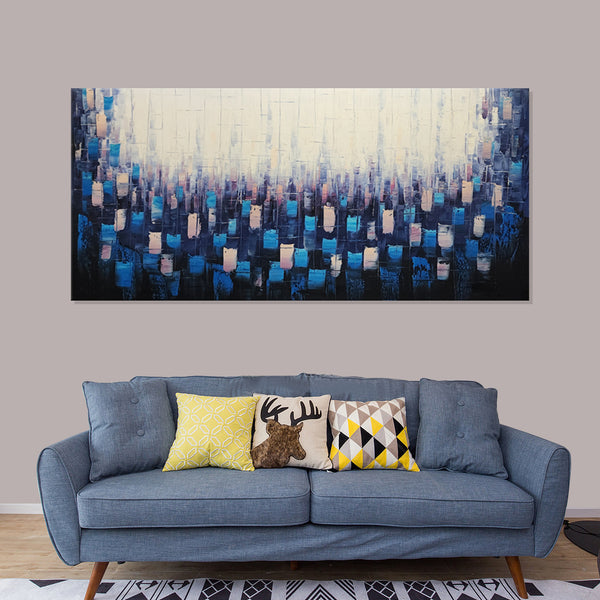 Ethereal Reflections: Gradient Abstract - Hand Painted Art Size 70x150cm