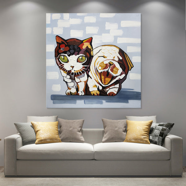 Patchwork Cat - Hand Painted Art Size 90x90cm  MTO311