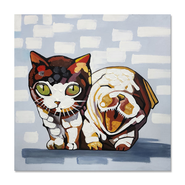 Patchwork Cat - Hand Painted Art Size 90x90cm  MTO311