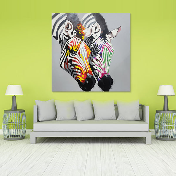 Zebra Spectrum - Hand Painted Art Size 90x90cm