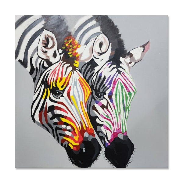 Zebra Spectrum - Hand Painted Art Size 90x90cm