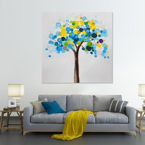 Bubble Tree - Hand Painted Art Size 90x90cm