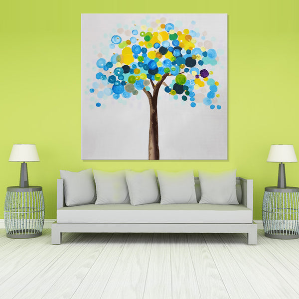 Bubble Tree - Hand Painted Art Size 90x90cm