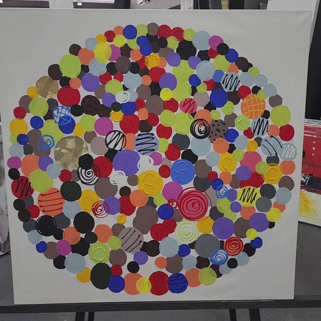 Circle of Colors - Hand Painted Art Size 90x90cm