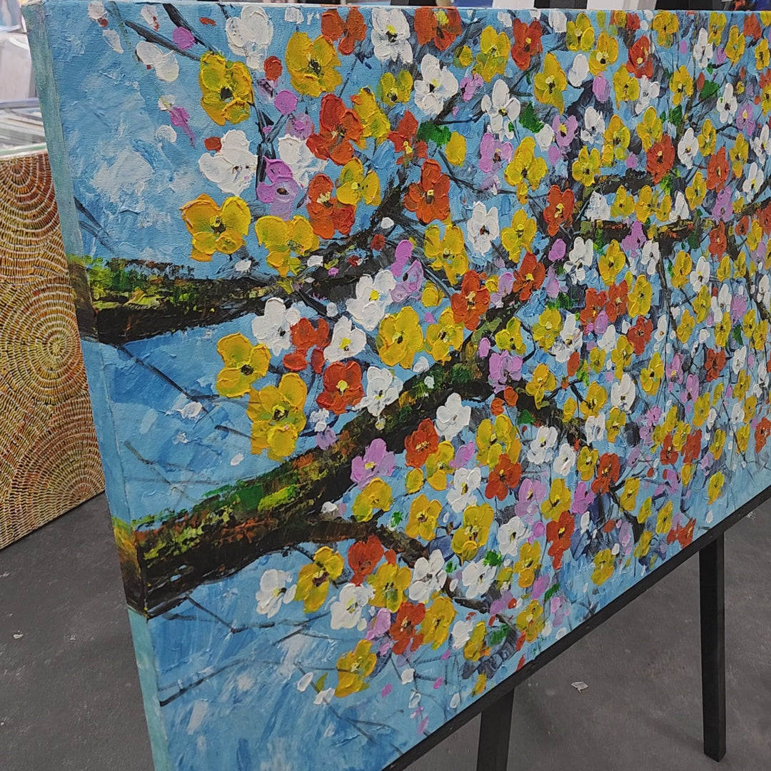 Blooming Symphony: A Radiant Celebration of Color, Nature, and Joy, size 80x150cm