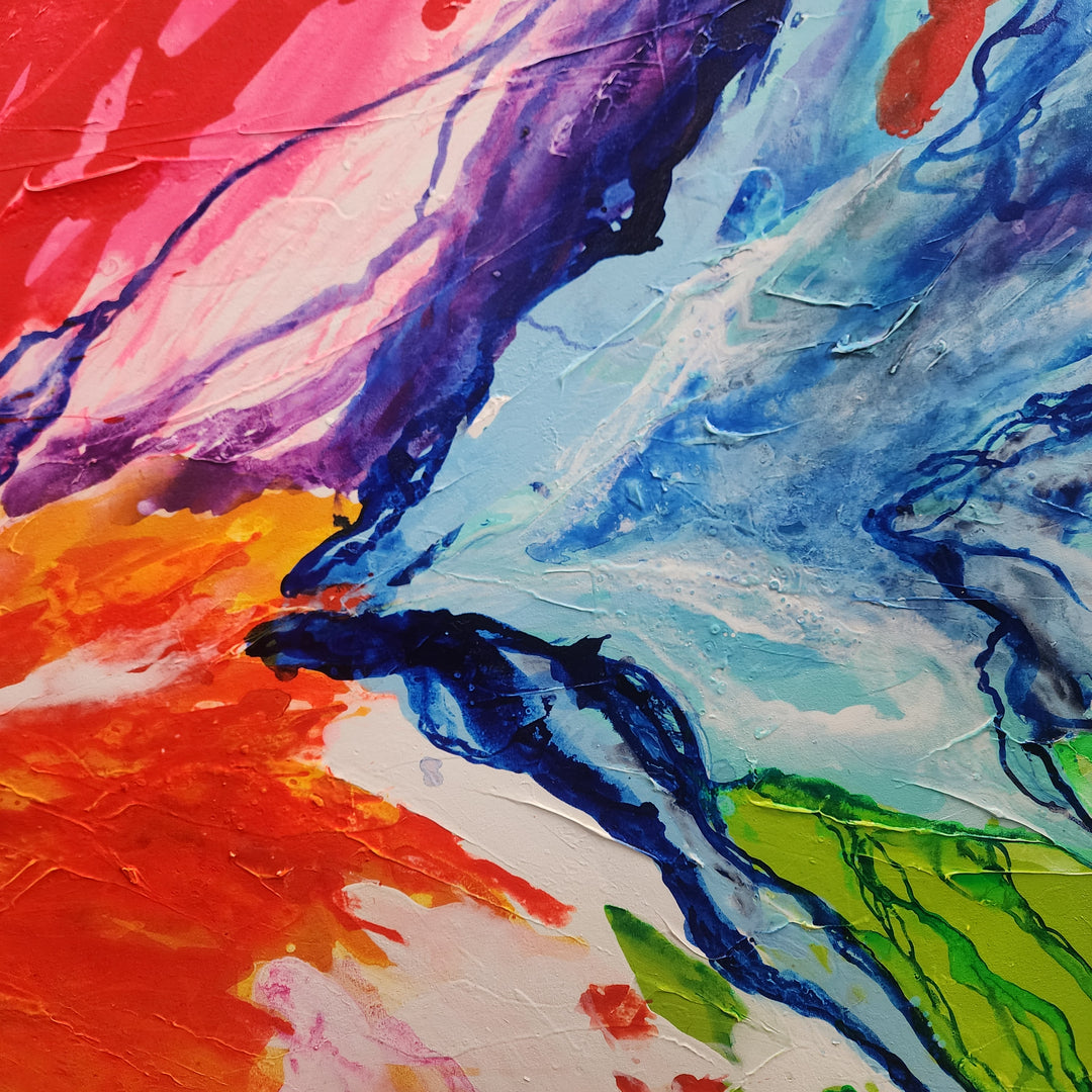 Rainbow Flurry - Stunning, Energetic Abstract Modern Artwork with Bright, Bold Colours