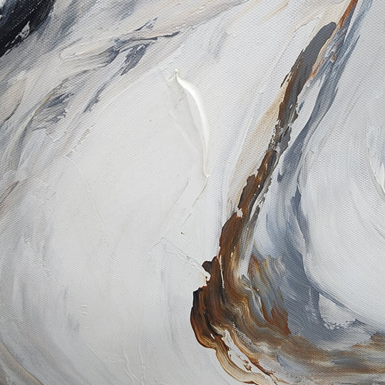 Marble Waves - Hand Painted Art Size 100x100cm