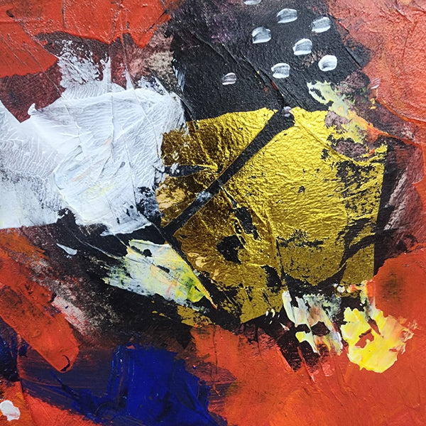 Emboldened by Red - Stunning, bold Modern Abstract Artwork featuring predominantly Red and Yellow Tones, Size 100x120cm