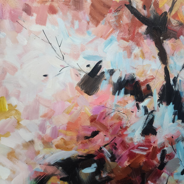 Autumn’s Embrace: A Blurred Reverie - Hand Painted Art Size 100x100cm