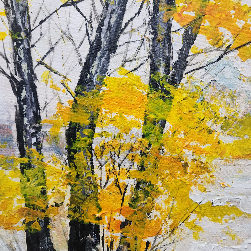 Golden Tranquility – A Unique Artwork Capturing Autumn’s Beauty Size 80x150cm