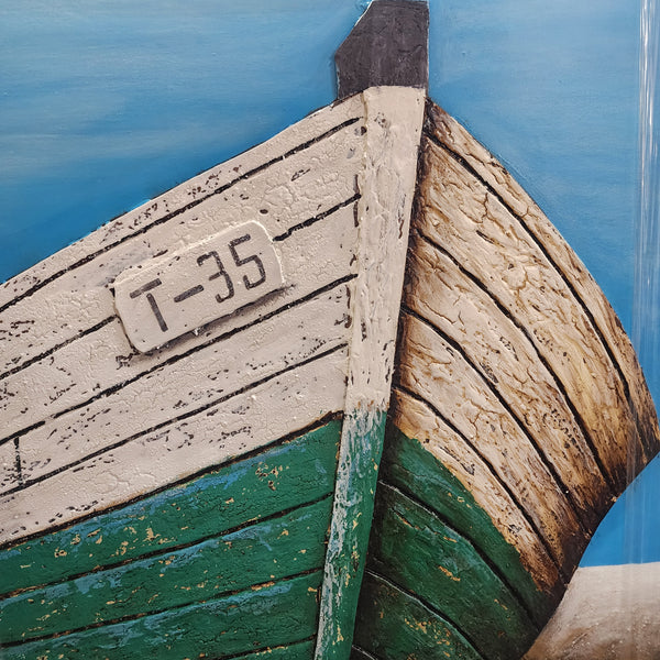 A Boat - Highly Textured Hand Painted Art - 90x120cm YA818