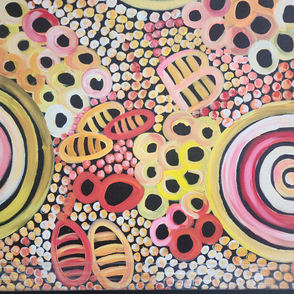 Earthen Circles - Striking, Warm Coloured Modern Abstract Art, Size 100x200cm