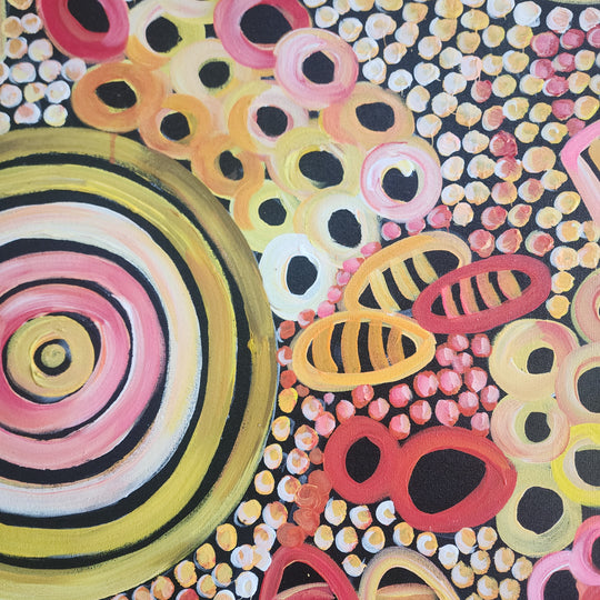 Earthen Circles - Striking, Warm Coloured Modern Abstract Art, Size 100x200cm