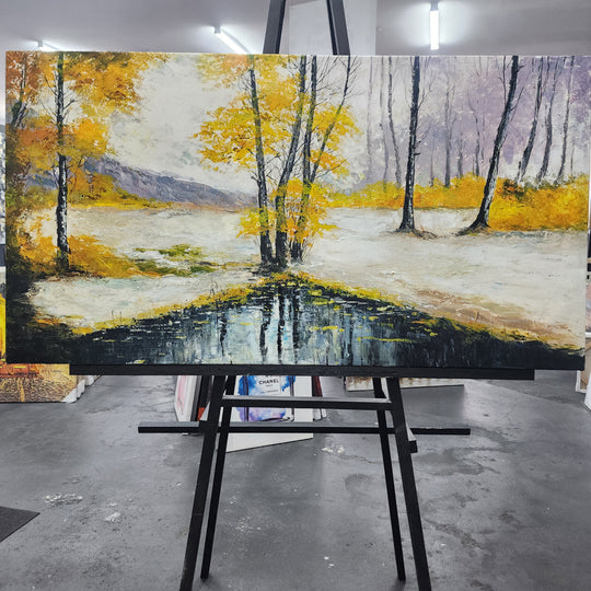 Golden Tranquility – A Unique Artwork Capturing Autumn’s Beauty Size 80x150cm