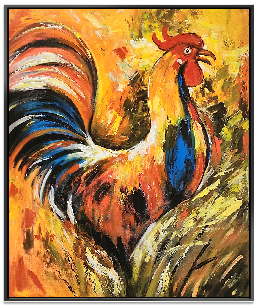 Rooster - Striking Modern Abstract Depiction of a Colourful Rooster