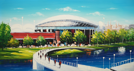 Adelaide Oval - Hand Embellished Canvas Art - Asst Sizes EA549