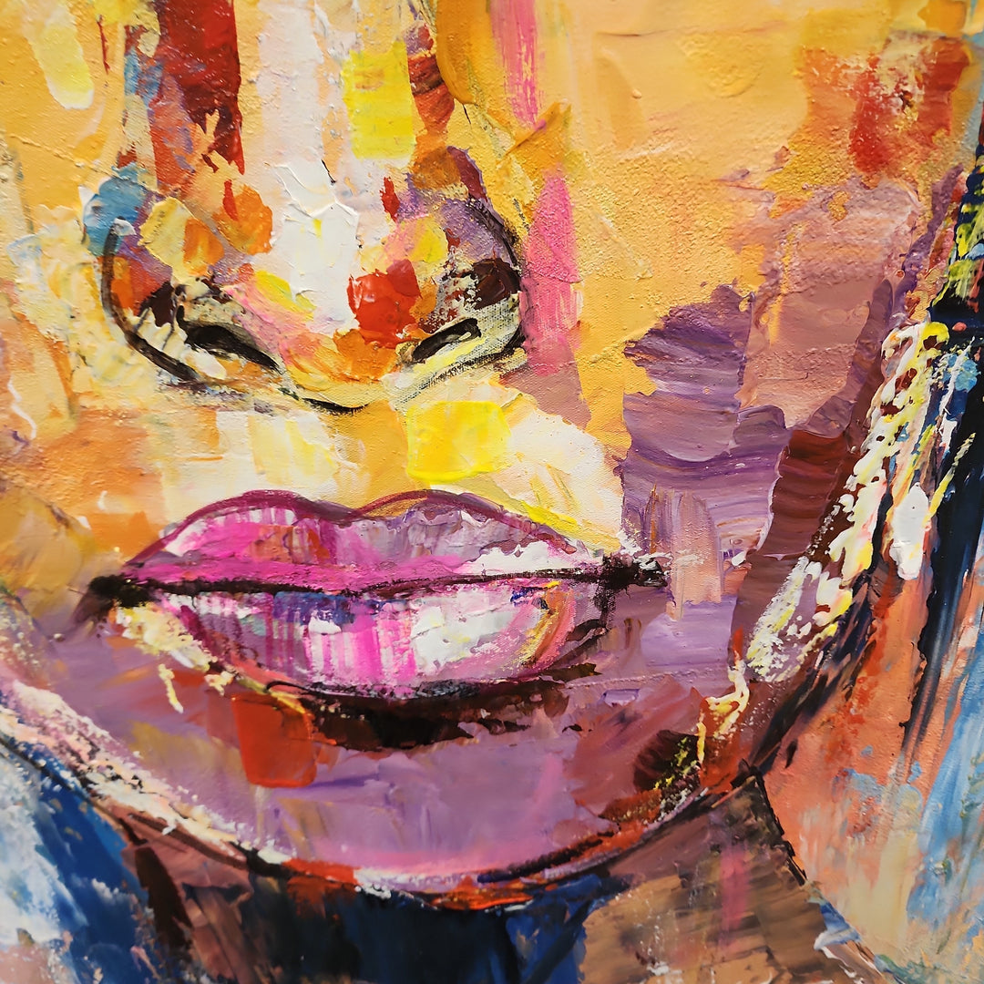 A Portrait from Memory - Stunning Colourful Stylized Portrait Oil Painting size 80x100cm