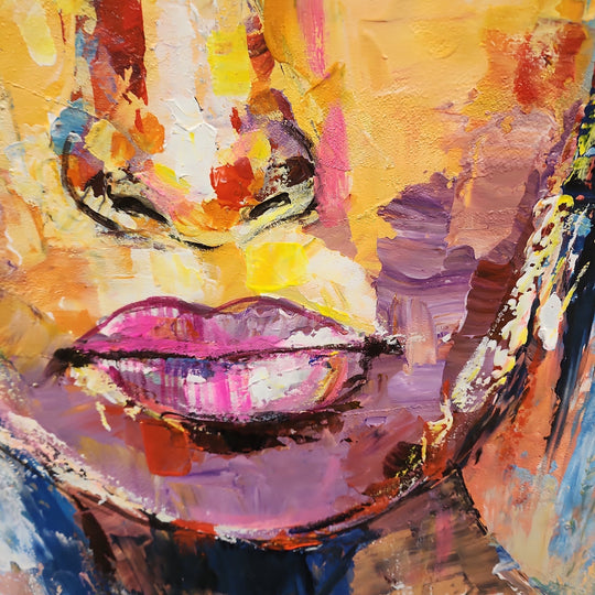 A Portrait from Memory - Stunning Colourful Stylized Portrait Oil Painting size 80x100cm